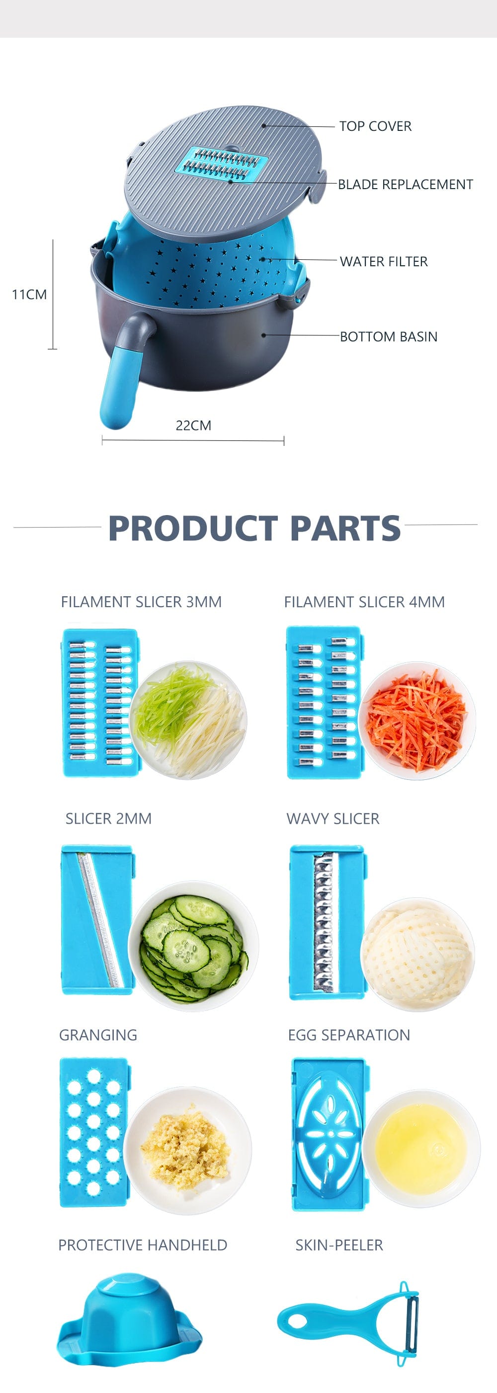 Daris Life Multifunctional Vegetable Cutter Drain Basket - Shop best Mops Sets with Bucket, Kitchen tools and more online | DarisLife