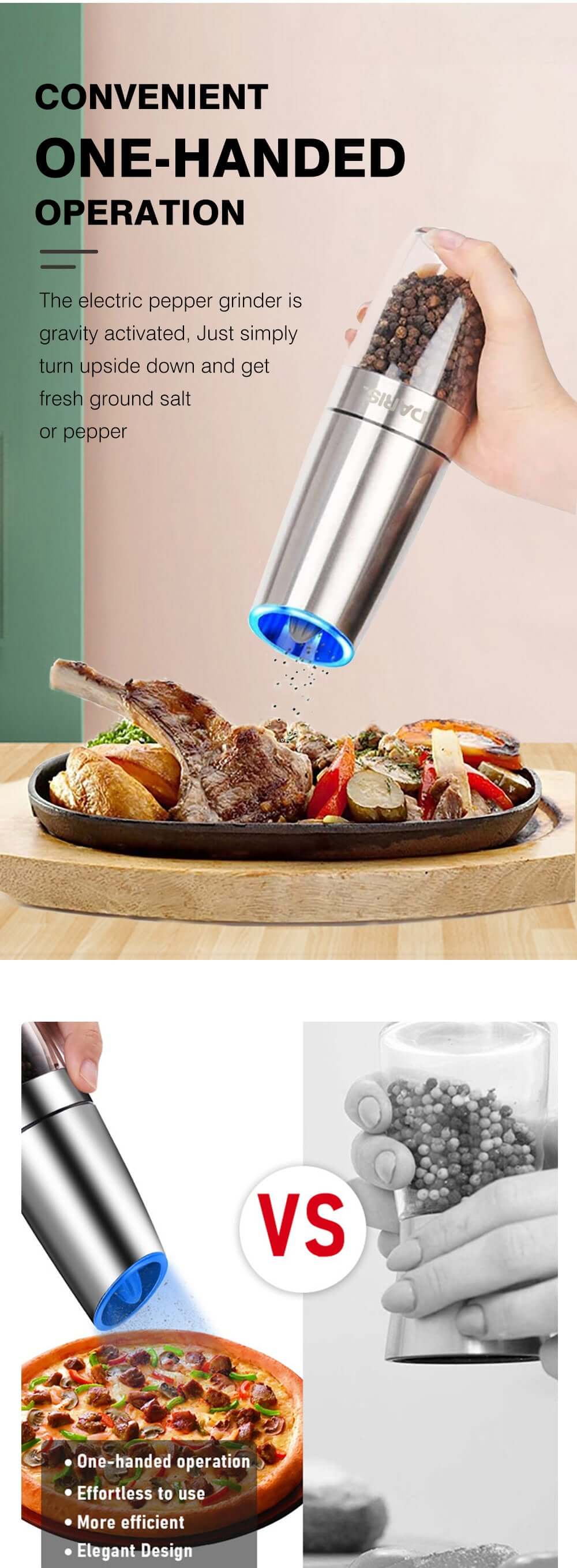 Daris Life Automatic Pepper Salt Grinder - Shop best Mops Sets with Bucket, Kitchen tools and more online | DarisLife