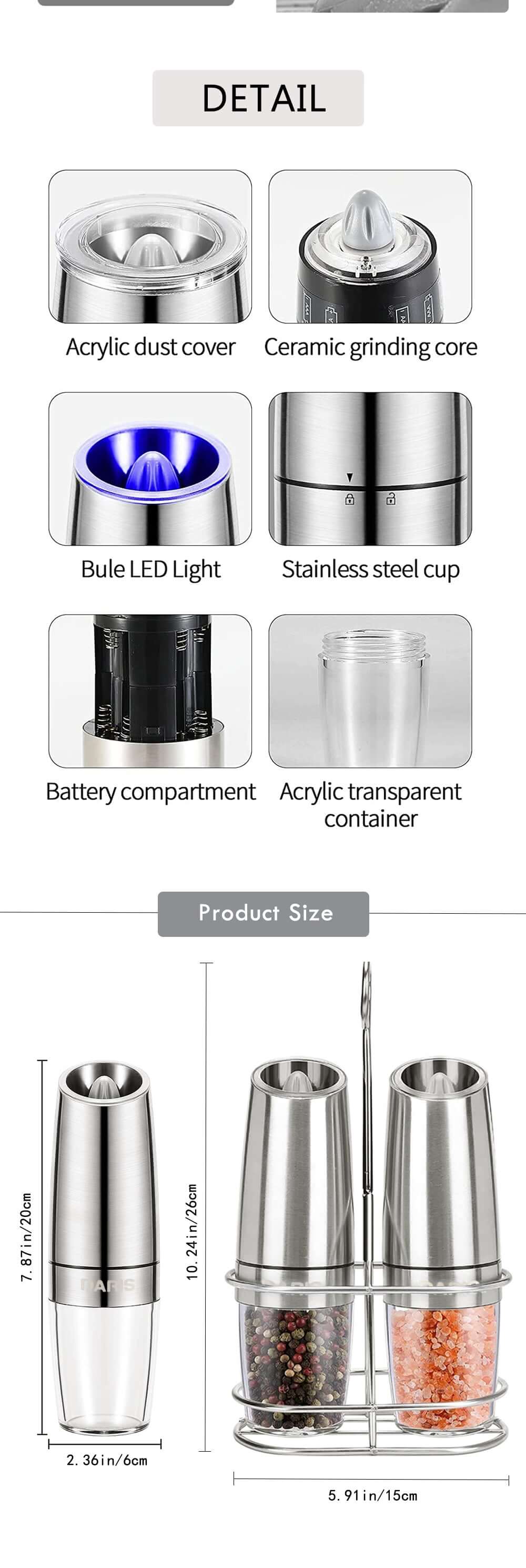Daris Life Automatic Pepper Salt Grinder - Shop best Mops Sets with Bucket, Kitchen tools and more online | DarisLife