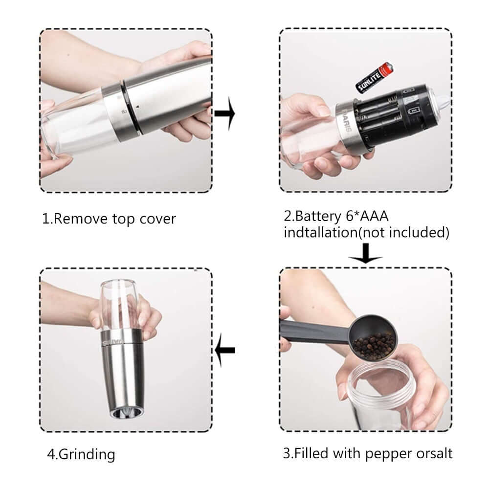 Daris Life Automatic Pepper Salt Grinder - Shop best Mops Sets with Bucket, Kitchen tools and more online | DarisLife