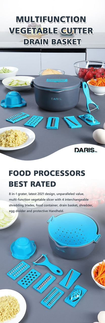 Daris Life Multifunctional Vegetable Cutter Drain Basket - Shop best Mops Sets with Bucket, Kitchen tools and more online | DarisLife