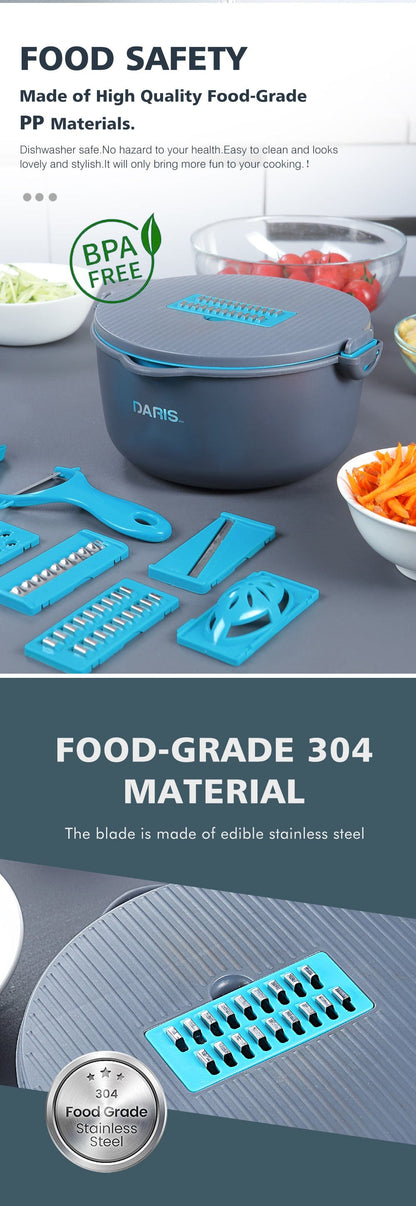 Daris Life Multifunctional Vegetable Cutter Drain Basket - Shop best Mops Sets with Bucket, Kitchen tools and more online | DarisLife